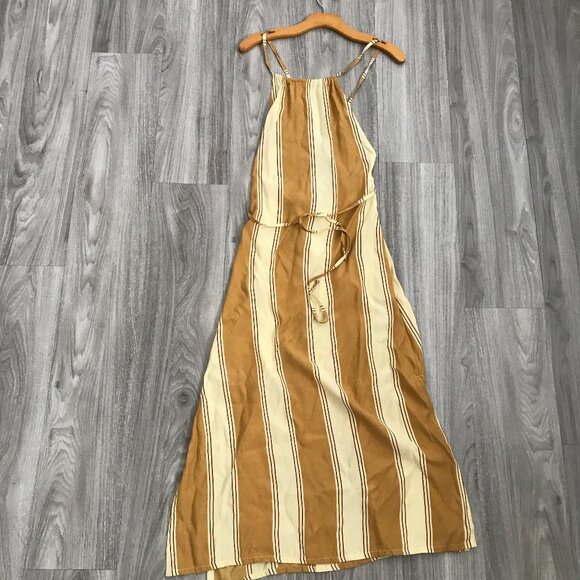 Faithfull The Brand Tuscany Dress Yellow Stripe Midi Womens 2 - Picture 10 of 11